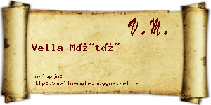Vella Máté névjegykártya